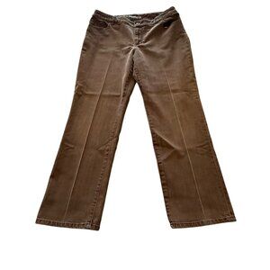 Chicos Platinum Brown Straight-Leg Pants‎ Womens Size 2.5 Short (35x28) Casual
